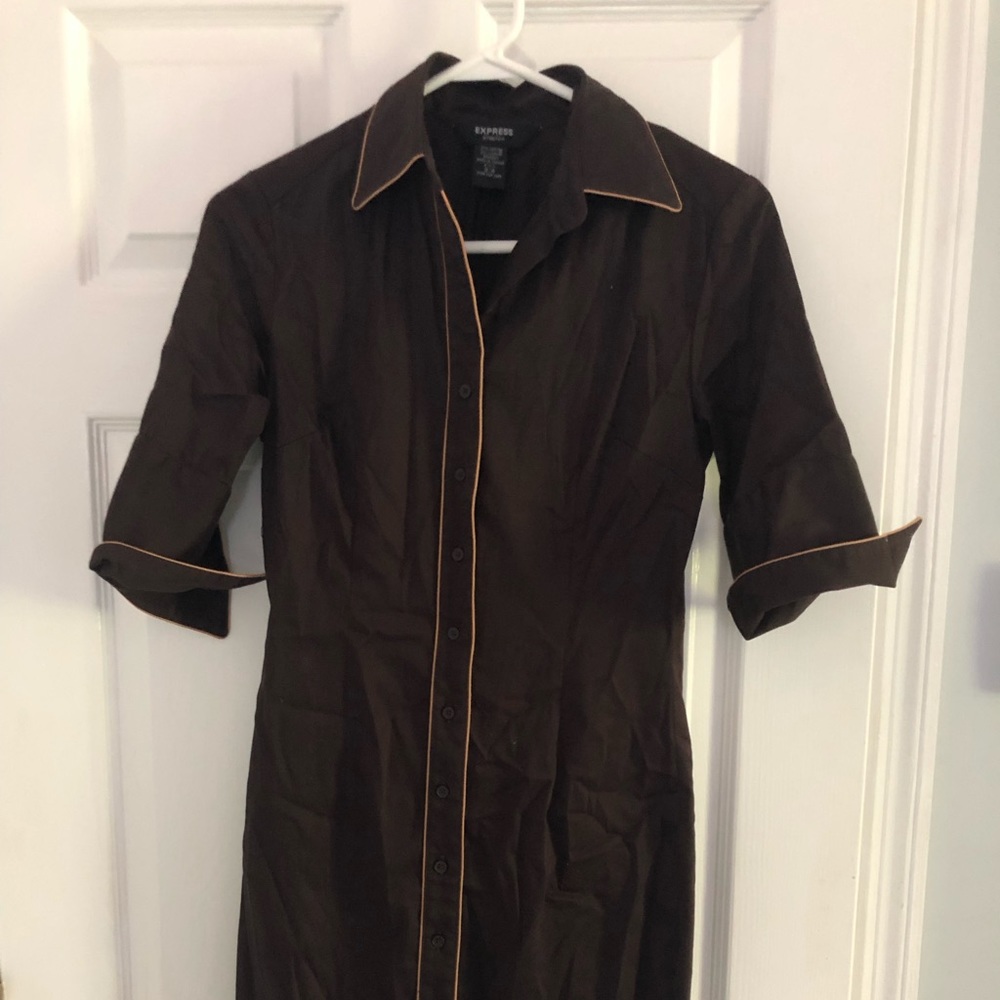 Express Stretch Brown Short sleeve dress Size 3/4